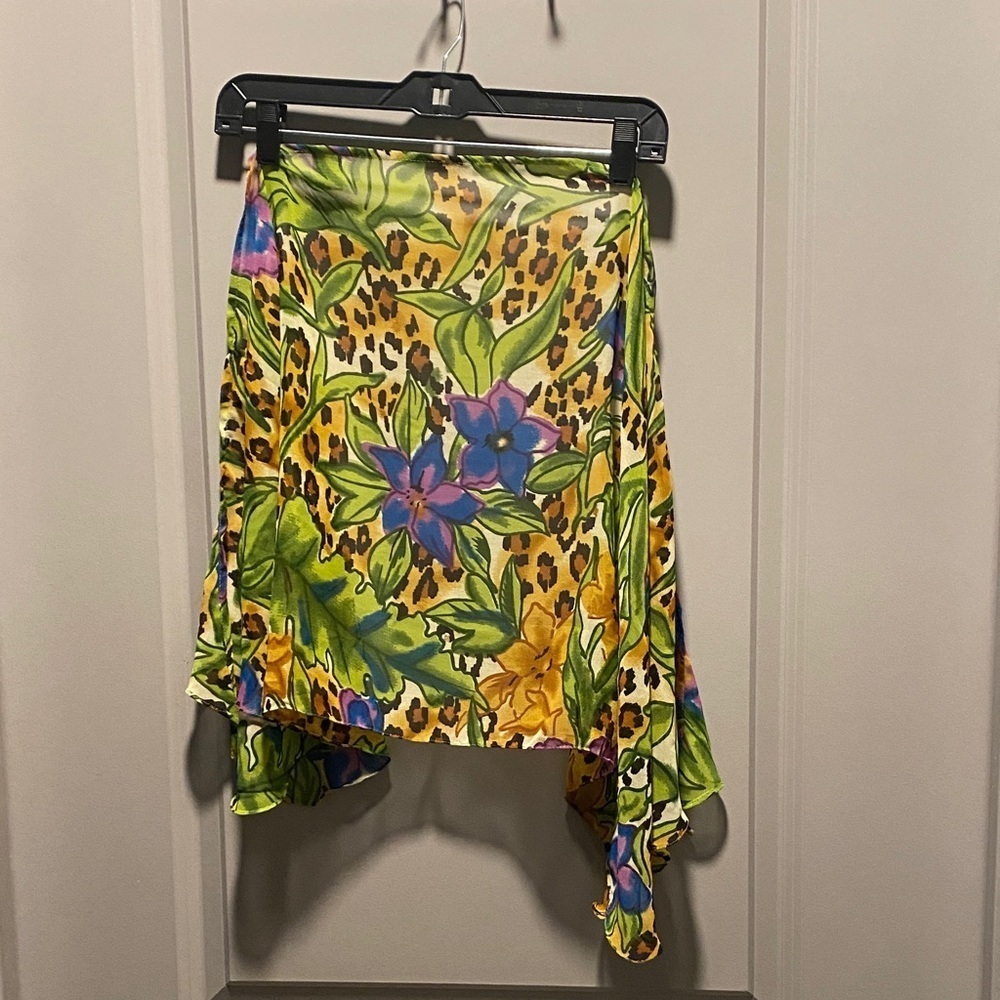 Peppermint Bay Tropical Floral Leopard Wrap Swim Cover Up Sarong Resort